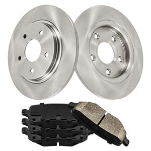 Rear Brake Kit Rotors Ceramic Brake Pads for Dodge 2008-2012 Grand Caravan, Chrysler 2008-2009 2011-2012 Town & Country, Dodge 2009-2012 Journey, Chrysler 2010 Town & Country 3.8L,(12, 304.9mm)