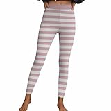 Leggings deportivos para mujer, de Navidad, a rayas, largos, cintura alta, elásticos, pantalones de deporte, pantalones de yoga, anticelulitis, leggins a rayas, pantalones push up, pantalones de