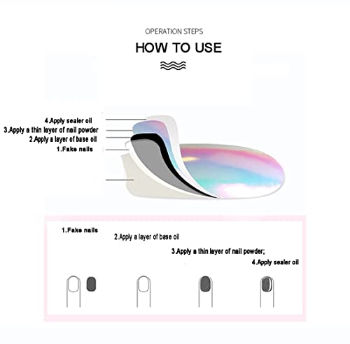 White Pearl Chrome Nail Powder, Ice Transparent Holographic Nail Art Glitter, Neon Rainbow Holographic Chameleon Powder Chrome Iridescent Pigment Pearlescent High Gloss Aurora Dust #TOP4