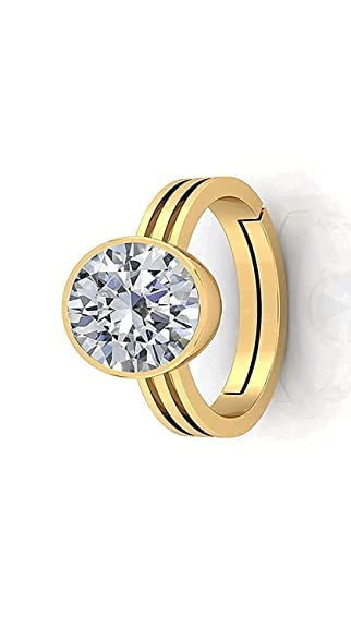 Bague plaqué or réglable et zircone blanche, le cadeau idéal - 4