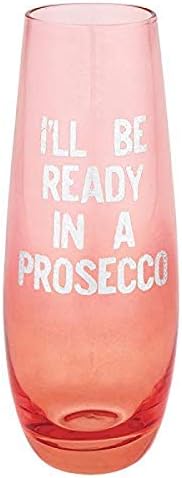 slant collections Creative Brands Stemless Champagne Glass, 10-Ounce, Ready In Prosecco