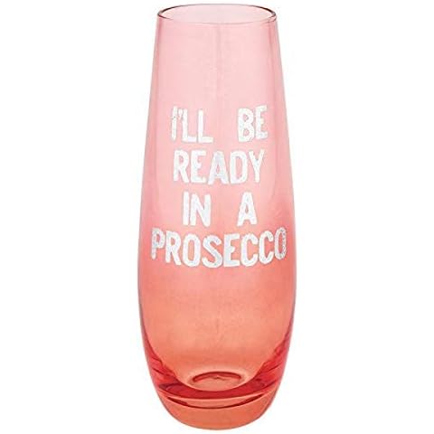 Slant Collections Creative Brands Stemless Champagne Glass, 10-Ounce, Ready In Prosecco Cover
