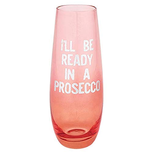 Slant Collections Creative Brands Stemless Champagne Glass, 10-Ounce, Ready In Prosecco