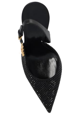 Rhinestone Slingback Heels for Women Pointed Toe Stilettos Elegant Gold Safety Pin Detail Glamorous Evening Black Silver Slingback Heels Pumps Wedding Party Shoes4