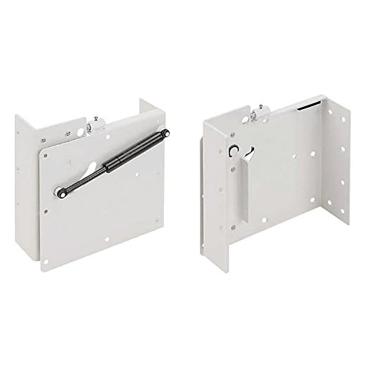 Gedotec - Herraje de cama plegable horizontal para camas de hasta 2000 mm, acero lacado en blanco, capacidad de carga de hasta 200 kg, 1 juego - Herraje giratorio