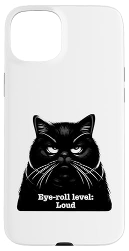 Annoyed Cat Eye-Roll Level ����ȃ��[�����O�A�C�Y �J���C�C�L���b�g �X�}�z�P�[�X iPhone 15 Plus �p