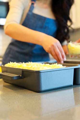 Baker's Edge Lasagna Pan, Deep Lasagna Pan W/ Handles For Baking Standard-Size Lasagna Noodles, Unique Sidewall Design Keeps Noodles & Layers Neatly Stacked, True Nonstick Coating, Heavy Gauge Cast Aluminum Construction – Patented & Made In The Usa #TOP3
