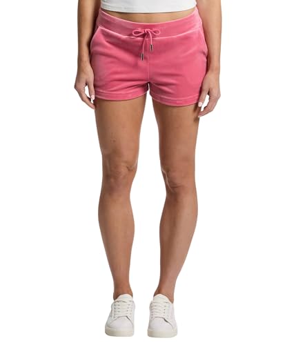 Juicy Couture Womens Velour Juicy Shorts with Back Bling Pink