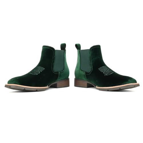 Image of Cowboy Boots for Men Western Men's Boots Casual Dress Slip On Chelsea Boots Retro Stylish Shoes