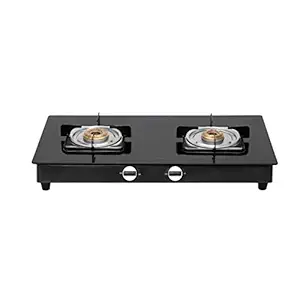 Surya Flame Nexa 2 Burner LPG Gas Stove | Glass Top With Stainless Steel Body | 2 Years Complete Door Step Warranty Including Glass