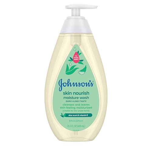 Image of Johnson's Skin Nourishing Moisture Baby Body Wash with Aloe Scent & Vitamin E, Hypoallergenic & Tear Free Bath Wash for the Whole Family, Paraben- & Sulfate-Free, 20.3 fl. oz