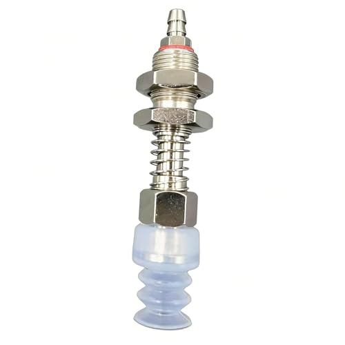 Pneumatic Industrial-Grade Vacuum Suction Arm Mechanical Hand Accessory, Pneumatic Component, Powerful Suction Tip, Tracheal Adapter (Metal) and Suction Cup (3-Layer,12mm Diameter)