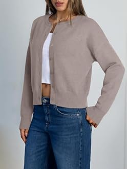 Trendy Queen Cropped Cardigan Sweaters for Women Lightweight Y2k Fall Outfits Spring Fashion Clothes 2026