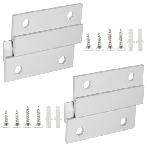 Image of Murtenze 2 Inch French Cleat Picture Hanger Z Hanger, Aluminum Interlocking Wall Mounting Bracket Hardware Kit Z Clips for Hanging Wall Painting, Picture, Whiteboard, Headboard, Artwork (2 Pairs)