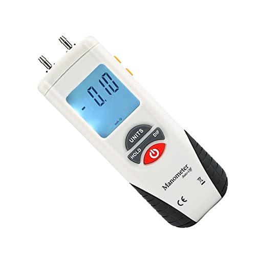 Professionelles Luftdruckmessgerät, Manometer-Gasdruckprüfer, HT-1890, Tragbares Digitales Manometer, Differenzdruck-Luftdruckmessgerät, 11 Wählbare Einheiten, Manometer-Gasdruckprüfer digitales