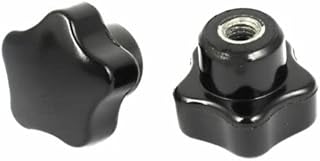 Tool parts 6mm Dia Thread Plastic 25mm Star Head Screw On Type Clamping Knob Grip 2 Pcs