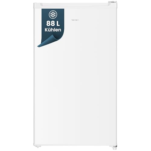 homeX Kühlschrank ohne Gefrierfach, Vollraumkühlschrank klein - 88L Nutzinhalt, freistehend und kompakt, Tischkühlschrank leise 39 dB, Fridge mit LED-Innenbeleuchtung und Temperaturregelung, weiß homeX Kühlschrank ohne Gefrierfach, Vollraumkühlschrank klein - 88L Nutzinhalt, freistehend und kompakt, Tischkühlschrank leise 39 dB, Fridge mit LED-Innenbeleuchtung und Temperaturregelung, weiß