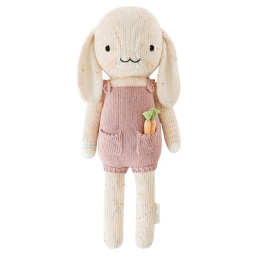 cuddle + kind Harper The Bunny Little 13' Hand-Knit Doll &ndash; 1 Doll = 10 Meals, Fair Trade, Heirloom Quality, Handcrafted in Peru, 100% Cotton Yarn
