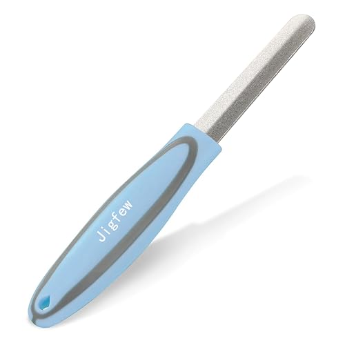 Diamond Nail File Diamond Finish Professional Stainless Steel Nail Files Double Sided TPR Non-Slip Handle for Women Men Dogs and Cats