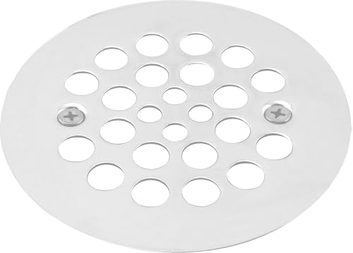 Image of Westbrass A3193-50 4-1 /4 inch OD Brass Shower Strainer Grid Drain Cover, Powder Coat White
