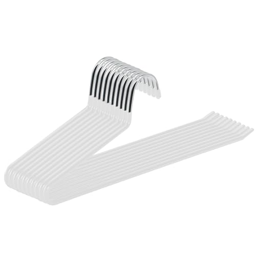 {Perchas Pantalones Blancas Perchas Pantalones ABHENG Perchas para Pantalones con Lado Abierto, Perchas organizadoras, Paquete de 10, Metal Cromado, 38 x 0,5 x 13 cm,...