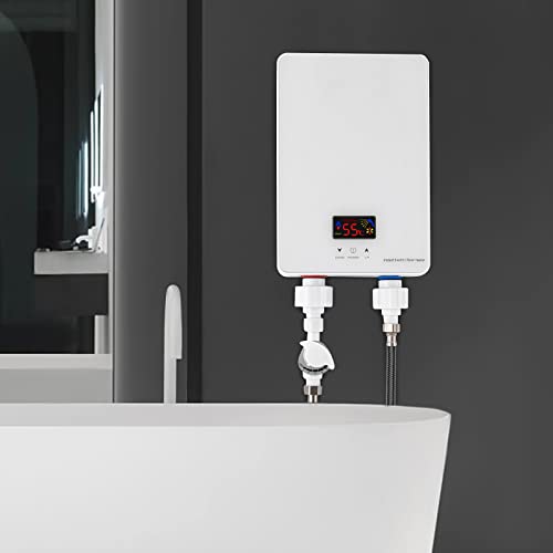 GWOalseO - Calentador de agua instantáneo (6000 W, ahorro de energía, temperatura automodulante, sellado IPX4, diseño compacto, fácil instalación y uso