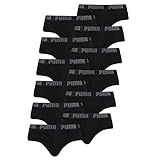 puma basic brief men - mutande da uomo, confezione da 12, 230 - black/black, m