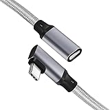 USB type C 延長ケーブル 1 m L字型 LpoieJun USB 3.2 Gen2(20Gbps) 高速データ通信/ 4K@60Hz映像出力/240W PD急速充電 USB C タイプc 延長コード デスクトップパソコン/スマートフォン/ラップトップ/タブレットなどと互 換性があり（グレー）