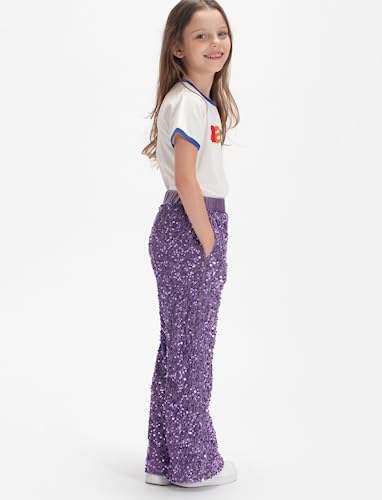 Image of WELAKEN Sequin Casual Pants for Girls with Lining Kids & Little Girl's Sparkling Trousers