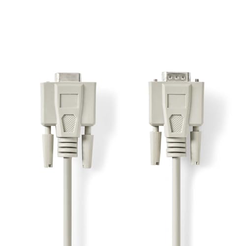 NEDIS Serial Cable | D-SUB 9-Pin Male | D-SUB 9-Pin Female | Nickel Plated | 5.00 m | Round | PVC | Ivory | Polybag