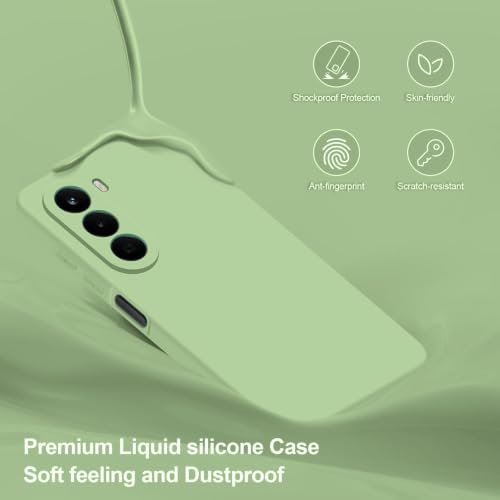 Image of DIZORO Microfiber Candy Compatible for Oneplus Nord ce6 lite 5G Smooth Touch Cushion Liquid Soft Silicone Gel Rubber Phone Case Non-Slip Full Body Protective Shockproof Back Cover - Matcha