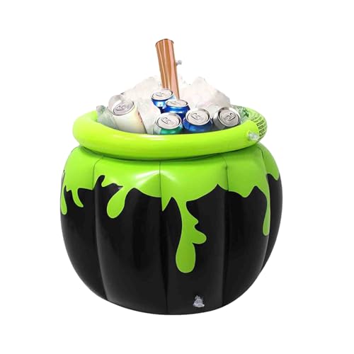 Enfriador inflable de Halloween estilo caldero de 60x60x67 cm para bebidas en fiestas de jardín