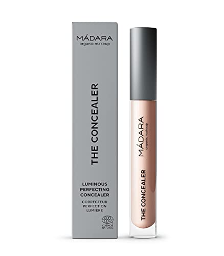 MÁDARA Corrector Perfeccionador Luminoso 25 LATTE, 4ml. Acabado dewy con ácido hialurónico. Corrector natural para ojeras e imperfecciones. Vegano, certificado COSMOS natural