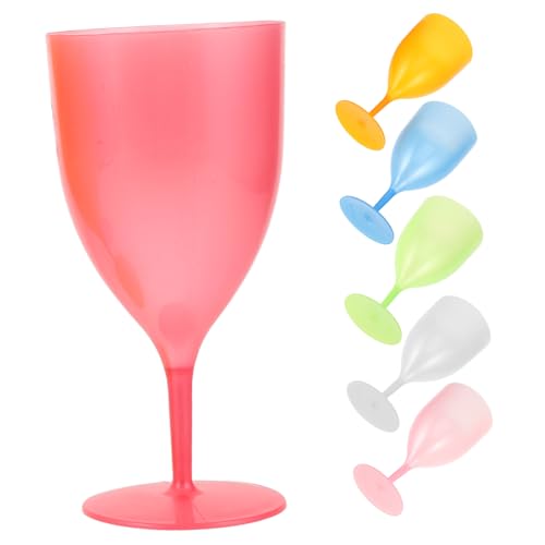 Hemobllo 6 Piezas Copa De Vino De Pascua Copas De Vidrio De Colores Vasos De Copa Gafas De Fiesta Vasos De Agua Con Tallo Vasos De Colores Copas Antiguas El Plastico