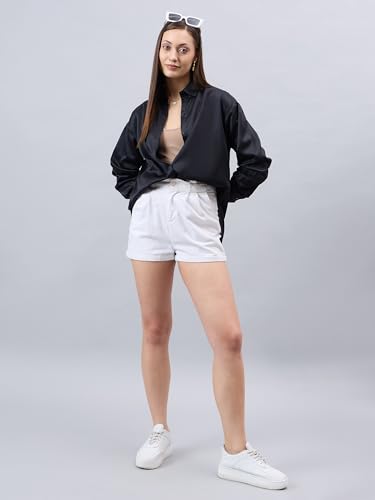 Image of Style Quotient Women Solid Smart Casual Oversized Polycotton Shirt