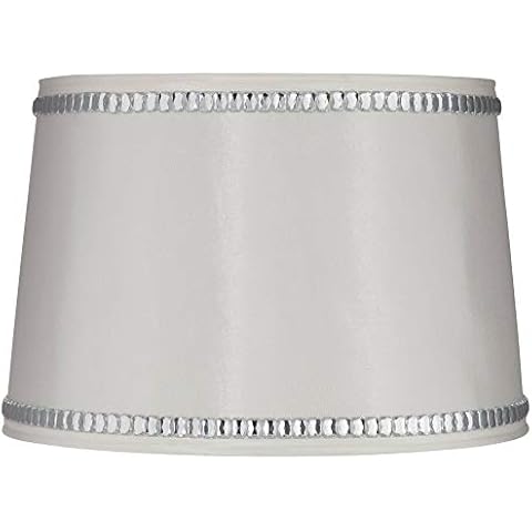 White Drum Lamp Shade with Crystal Trim - Springcrest Cover
