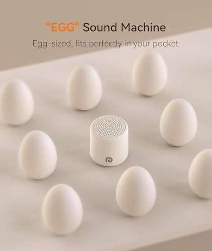 Image of Dreamegg Sound Machine - Portable Sound Machine for Baby%Adults, 16 Soothing Sounds, Timer, Travel Mini White Noise Sound Machine for On-The-go Home Baby Shower Registry Gift, 2 Pack, White&Black