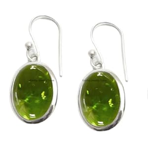 Peridot Earrings, Drop Earrings, Dangle Earrings for Women & Girls, Solid Stelring Silver Earrings
