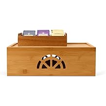Small Wooden Tea Bag Box 3 Compartments & Bamboo Cable Management Box