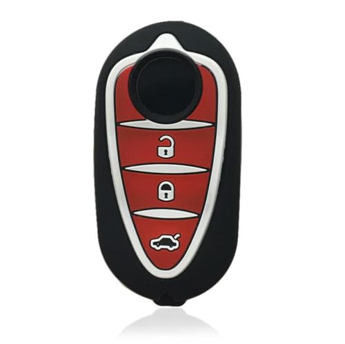 HOBIVA Portachiavi auto per Alfa Romeo Mito Giulietta 159 GTA 4C GTO Accessori auto Gel di silice Smart Remote Key Case nero