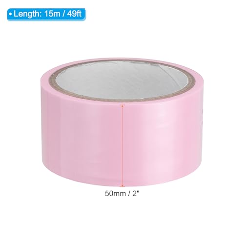 Image of PATIKIL Non Stick Static Tapes 2 in x 50 Ft, 3 Roll Duct Tape No Glue Electrostatic Adsorption Tape for Organizing Cables Securing Crafts, Pink