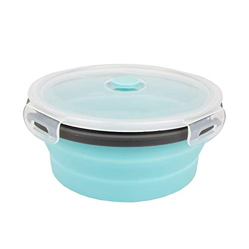 Cartints Blue Collapsible Bowls Silicone Food Storage Containers Silicone Camping Bowls With Airtight Lids, Microwave And Freezer Safe, Set Of 4 #TOP2