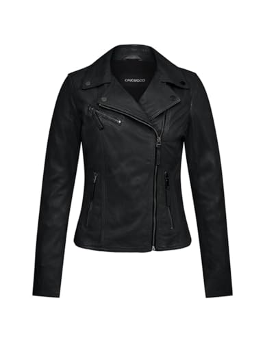 Blouson en cuir femme Oakwood Ref 60961 Clips Noir - M