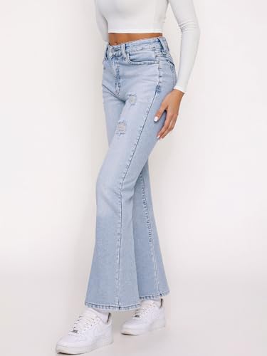 EMMIOL Bell Bottoms Flared Jeans for Women Stretchy High Rised Bootcut 2025 Fall Sexy Curvy Fitted Denim Pants3