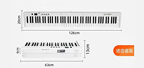 Piano électrique numérique 88 touches Piano pliable Piano portable avec Bluetooth MIDI Noir - Les Beatles, Paul McCartney, John Lennon, RIngo Starr, George Harrison Piano électrique numérique 88 touches Piano pliable Piano portable avec Bluetooth MIDI Noir – Image 7