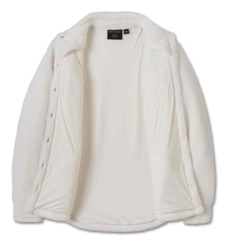 Harley-Davidson Women's H-D Curly Sherpa Shirt Jacket, White 96224-25VW3