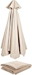 Rechange Telo per Ombrellone (2.7m/3.0m) Baldacchino Di Ricambio Ombrellone per 6 Braccia/8 Braccia, Copertura per Ombrellone In Tessuto Di Ricambio per Ombrellone Da Giardino Piscina Cortile Ombra (