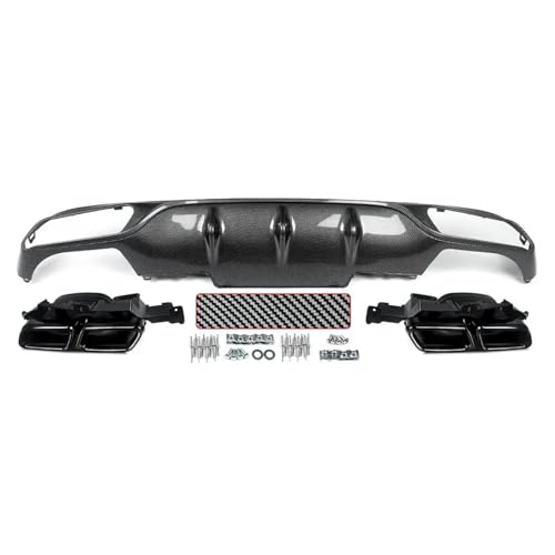 Diffuseur arrière en carbone Benz W213 E200 E300 2016-2020 avec tuyau d'échappement - 6