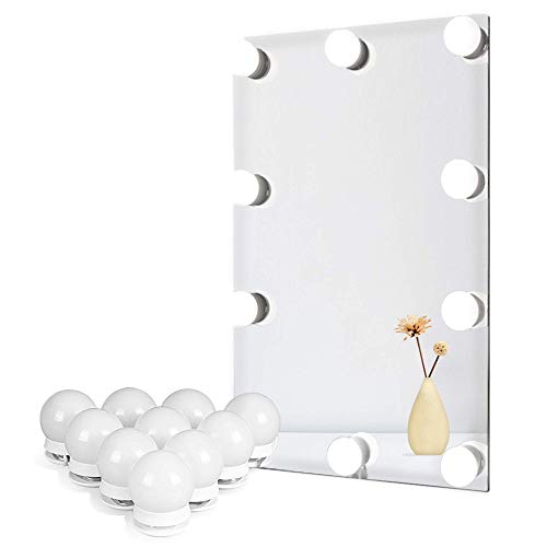 Vanity Lights for DIY Hollywood Mirror, Makeup Lights for Dressing Table, LED Strip Lights Kit with Touch Sensor Dimmer Switch and Power Adaptor, 10 Bulbs 4 Meters, Mirror Not Included