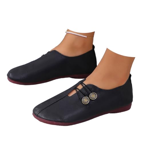 HUIQINGLI Lightweight Orthopedic Loafers for Women 2025 New Soft Synthetic Leather Flat Shoes Summer Lightweight Sneakers